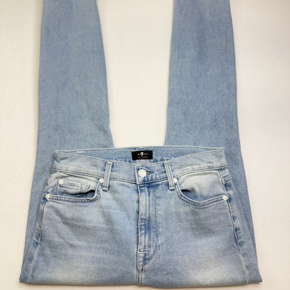 7 For All Mankind Size 28 Light Blue Cropped Jeans - Picture 2 of 4